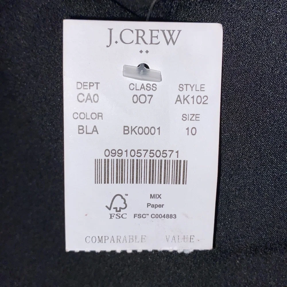 NWT J Crew Black Scalloped Tank Blouse Women's Size 10 - Picture 3 of 9